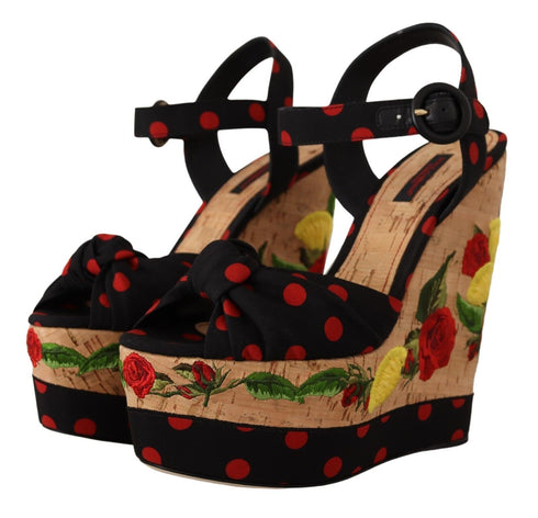 Dolce & Gabbana Multicolor Platform Wedges Sandals Charmeuse Shoes - Women’s Heels